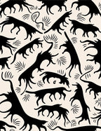 Bold Abstract Animal Silhouette Pattern Rug
