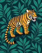 Emerald Jungle Tiger Pattern Rug