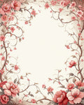 Pink Blossom Vines Pattern Rug