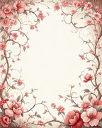 Pink Blossom Vines Pattern Rug