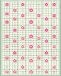 Delicate Pink Floral Grid Design Rug