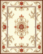 Ornate Floral Scrollwork Elegant Rug