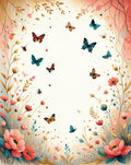 Whimsical Butterfly and Floral Garden Design Rug