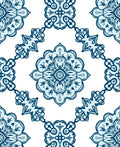 Classic Blue Floral Medallion Pattern Rug