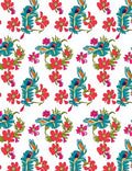 Turquoise Peacock Feather Floral Pattern Rug