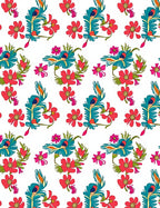 Turquoise Peacock Feather Floral Pattern Rug