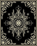 Ornate Floral Medallion Pattern Rug