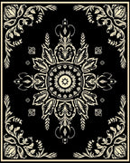 Ornate Floral Medallion Pattern Rug
