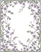 Delicate Lavender Floral Vine Accents Rug