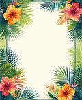 Vibrant Tropical Floral Palm Leaf Rug