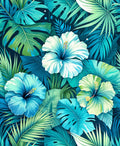 Tropical Hibiscus Leaf Pattern Rug