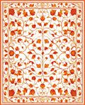 Elegant Red Floral Swirl Pattern Rug