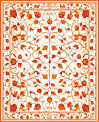 Elegant Red Floral Swirl Pattern Rug