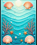 Oceanic Shells And Coral Pattern Rug