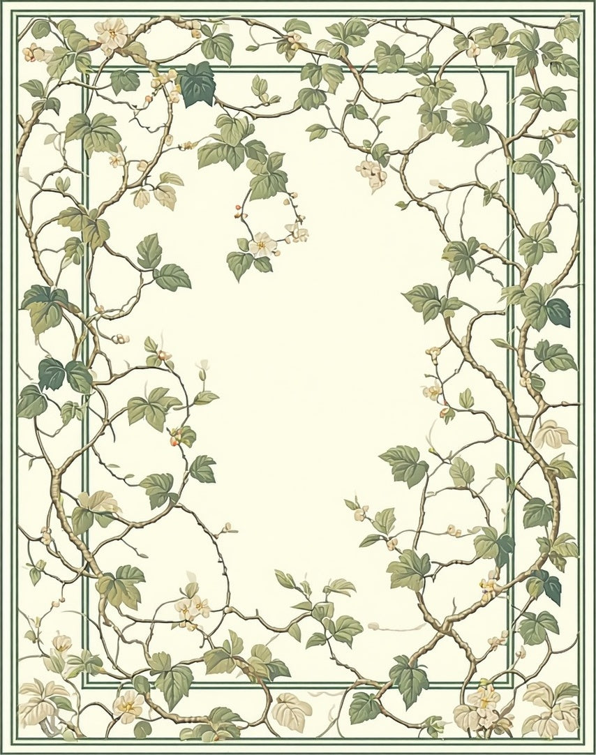Vine And Blossom Pattern Rug
