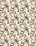 Organic Brown Swirl Floral Pattern Rug