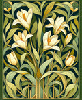 Art Nouveau Lily Floral Pattern Rug