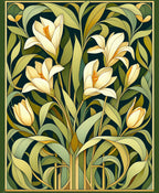 Art Nouveau Lily Floral Pattern Rug