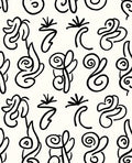 Black White Abstract Swirl Pattern Rug
