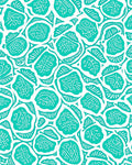 Teal White Organic Abstract Pattern Rug