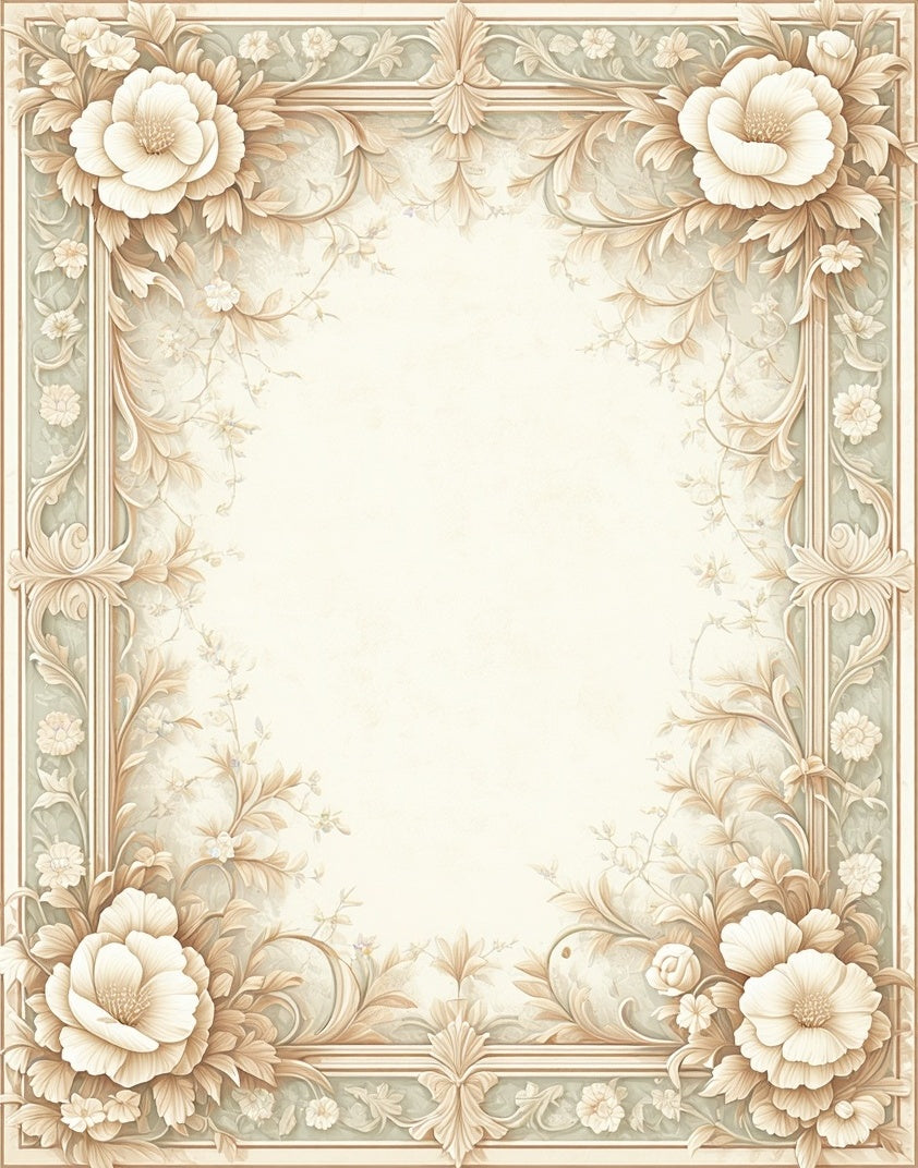 Subtle Floral Beige Ivory Pastel Accent Rug