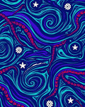 Cosmic Swirl Star Pattern Design Rug