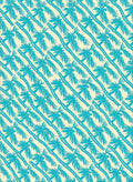 Teal Palm Frond Diagonal Repeat Rug