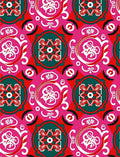 Pink Red Teal Medallion Swirl Rug