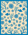Ocean Life Coral Starfish Pattern Rug