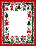 Whimsical Christmas Elves Border Rug
