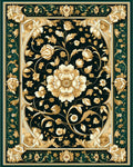 Intricate Floral Pattern With Gold Accents Rug