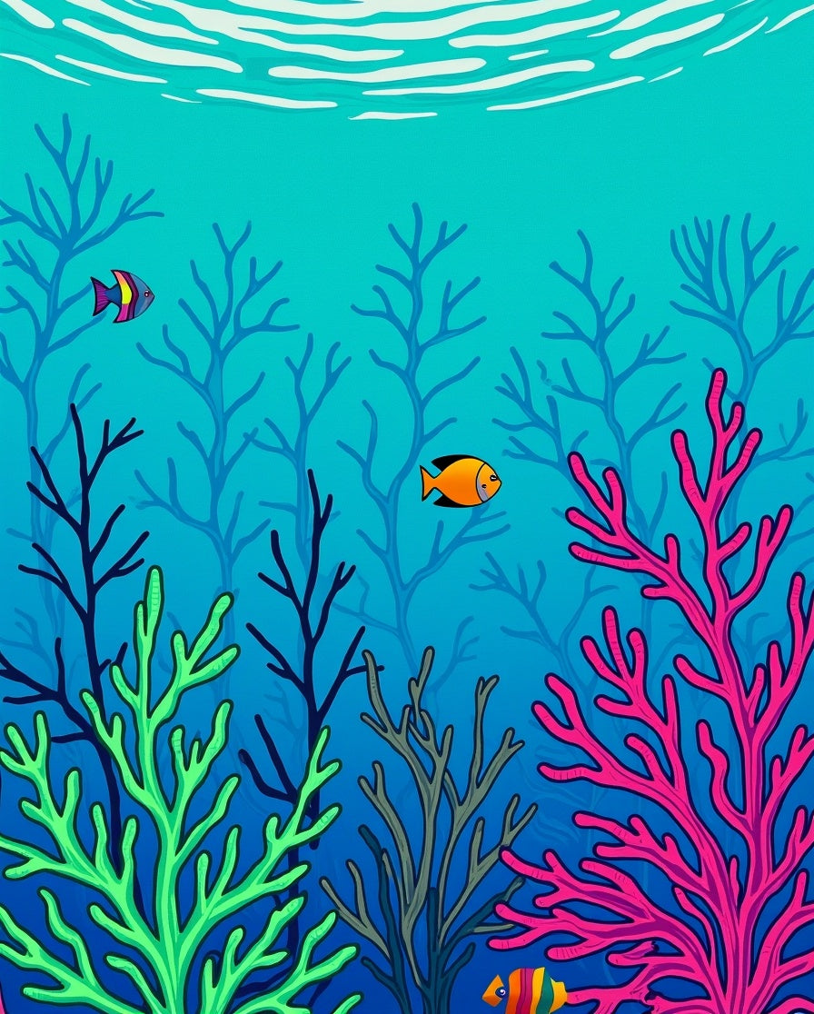 Ocean Coral Reef Vibrant Fish Design Rug