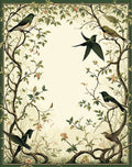 Enchanted Garden Bird Floral Pattern Rug
