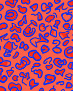 Bold Blue Red Abstract Pattern Rug