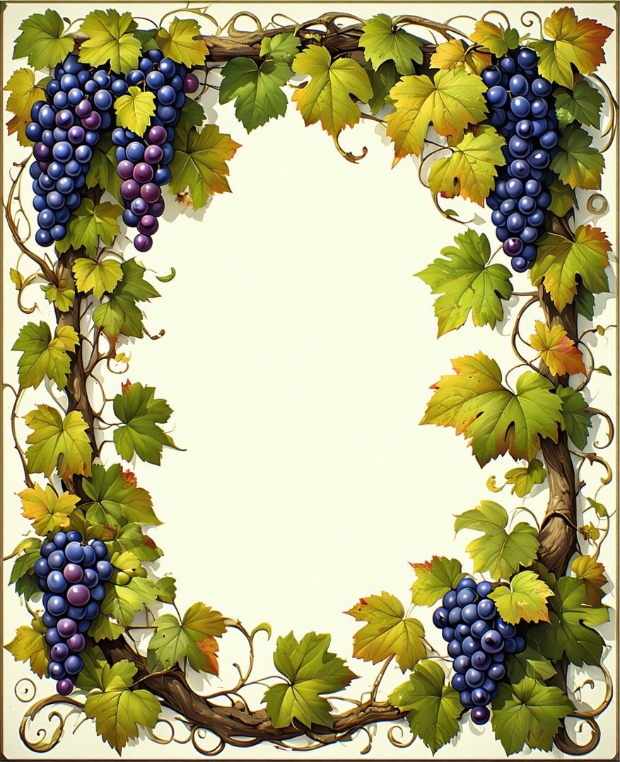 Grape Vine Autumn Leaves Pattern Rug