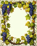 Grape Vine Autumn Leaves Pattern Rug