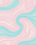 Soft Pink Teal Wavy Flow Decor Rug