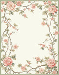 Soft Pink Floral Vine Pattern Rug