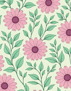 Pink Daisy Floral Pattern Rug