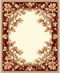 Intricate Leaf Embossed Floral Design Rug