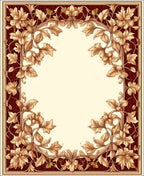 Intricate Leaf Embossed Floral Design Rug