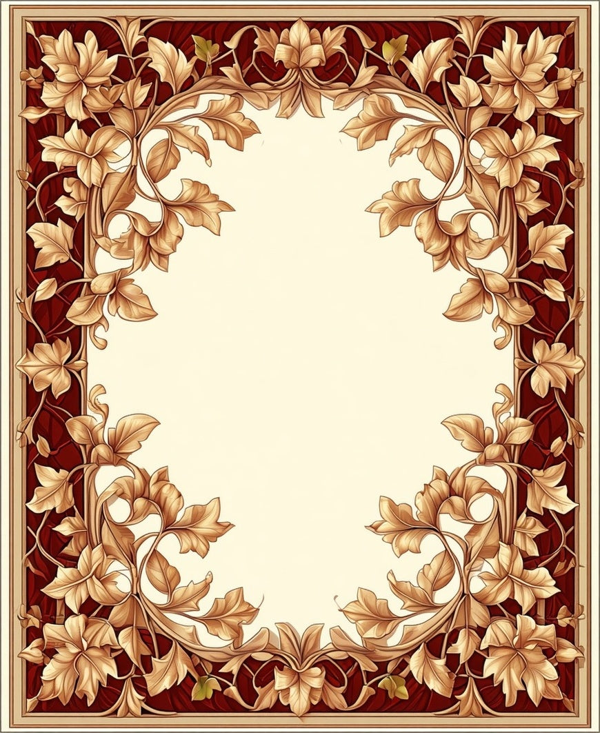 Intricate Leaf Embossed Floral Design Rug