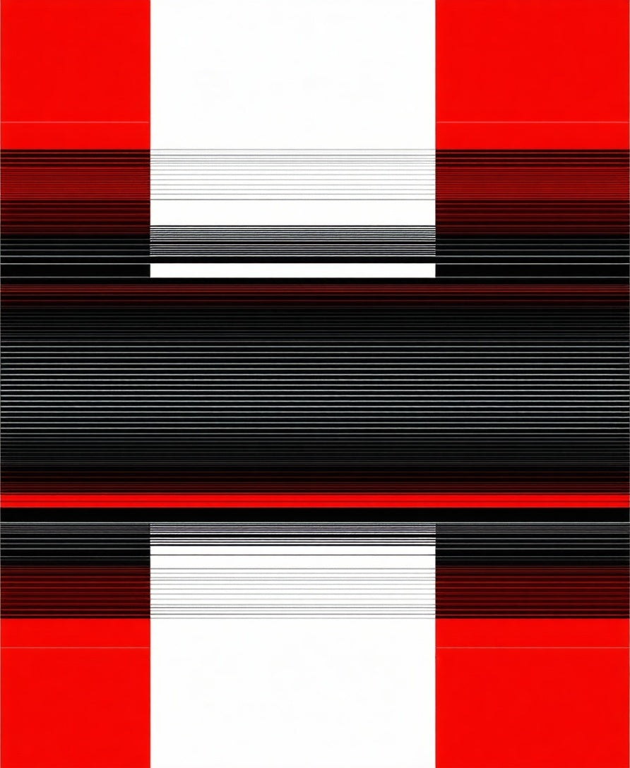 Bold Red Black Horizontal Lines Rug