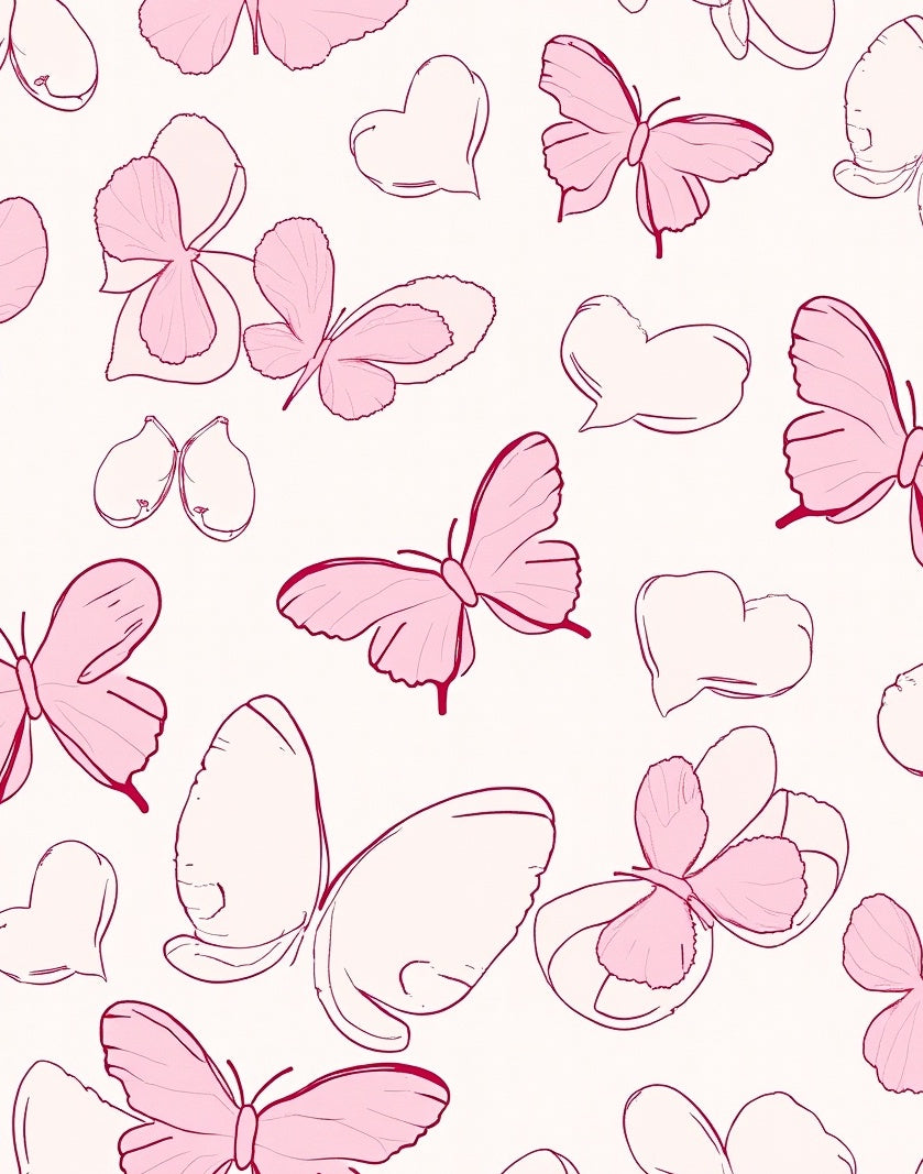 Pink Butterfly Pattern Design Rug