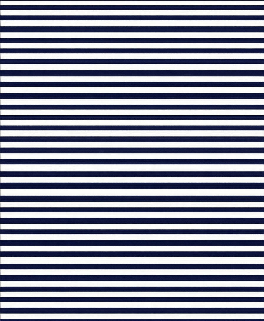 Classic Navy and White Stripe Pattern Rug