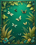 Lush Botanical Garden Butterfly Design Rug