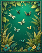 Lush Botanical Garden Butterfly Design Rug