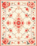 Elegant Floral Scrollwork Cream Rug