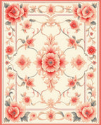 Elegant Floral Scrollwork Cream Rug