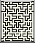 Black and White Geometric Maze Design Rug